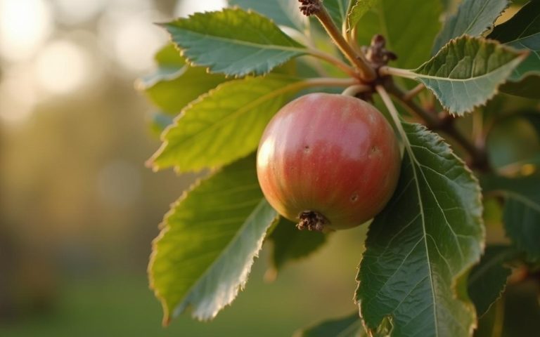 Néflier commun avec des nèfles mûres dans un jardin français en automne.