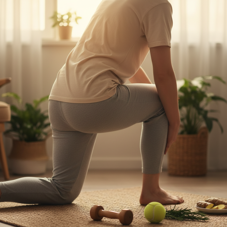 Illustration réaliste sur Soulager une sciatique en 60 secondes : astuces simples et naturelles